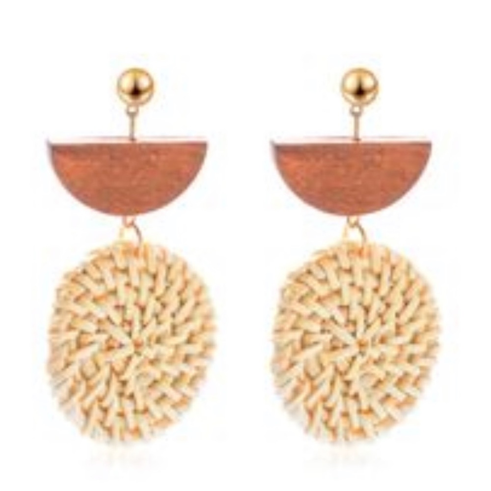 BOHO Wooden Circle dangle earrings